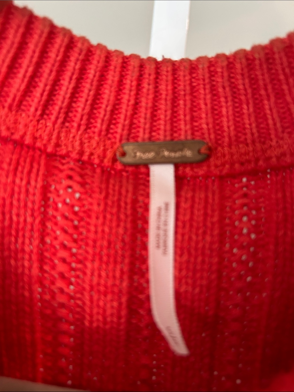 Free People Bright Orange Ribbed Button-Up Cropped Cardigan - Picture 2 of 6